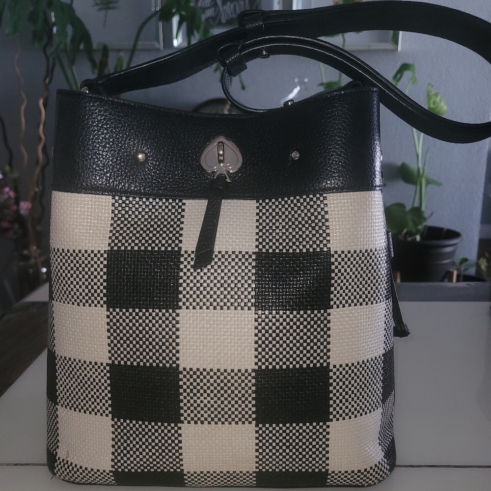 Kate Spade Large Gingham Bucket Bag